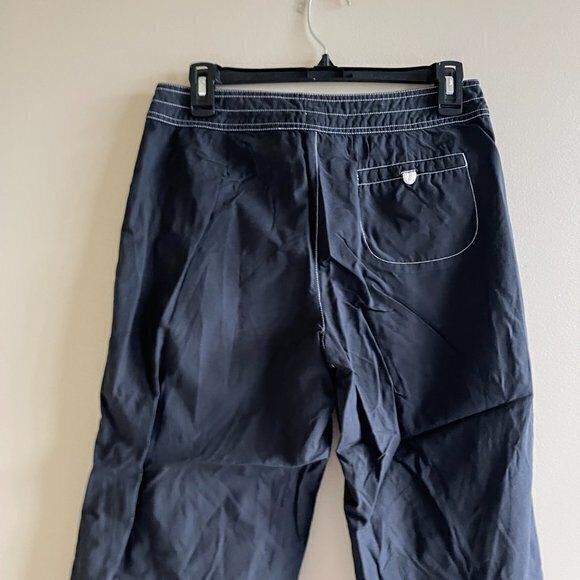 LUCY BLACK WIDE LEG PANTS CROP CAPRI WOMENS SIZE S ATHLETIC RUNNING TIE WAIST - Picture 4 of 6